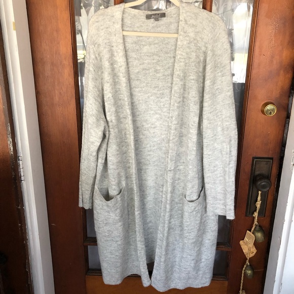 Marled Sweaters - Beautiful Light Grey Winter Cardigan Sweater So Soft & Stretchy with Pockets EUC